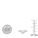 0.25 Carat (ctw) 10K White Gold Round Diamond Ladies Five Stone Chevron Wedding Band 1/4 CT