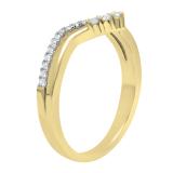 0.25 Carat (ctw) 18K Yellow Gold Round Diamond Ladies Five Stone Chevron Wedding Band 1/4 CT