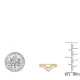 0.25 Carat (ctw) 18K Yellow Gold Round Diamond Ladies Five Stone Chevron Wedding Band 1/4 CT