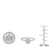 0.10 Carat (ctw) 10K White Gold Round White Diamond Ladies Cluster Engagement Ring 1/10 CT