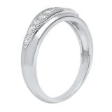 0.20 Carat (ctw) 10K White Gold Round Diamond Ladies Anniversary Wedding Stackable Band 1/5 CT