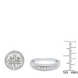 0.20 Carat (ctw) 10K White Gold Round Diamond Ladies Anniversary Wedding Stackable Band 1/5 CT