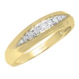 0.20 Carat (ctw) 10K Yellow Gold Round Diamond Ladies Anniversary Wedding Stackable Band 1/5 CT