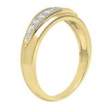 0.20 Carat (ctw) 10K Yellow Gold Round Diamond Ladies Anniversary Wedding Stackable Band 1/5 CT