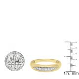 0.20 Carat (ctw) 10K Yellow Gold Round Diamond Ladies Anniversary Wedding Stackable Band 1/5 CT