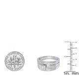 0.60 Carat (ctw) 10K White Gold Round White Diamond Men & Women's Ring Trio Set