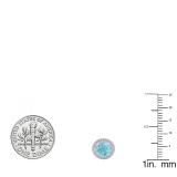 Sterling Silver 6 MM Each Round Blue Sapphire Ladies Bedded Frame Fashion Stud Earrings