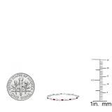 Sterling Silver 5X3 MM Each Oval Garnet & Round White Diamond Ladies Infinity Link Tennis Bracelet