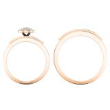 0.90 Carat (ctw) 14K Rose Gold Round Diamond Men & Women's Cluster Engagement Ring Trio Set