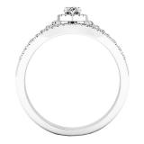 0.55 Carat (ctw) 10K White Gold Marquise & Round White Diamond Bridal Wedding Ring Set 1/2 CT