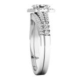0.55 Carat (ctw) 10K White Gold Marquise & Round White Diamond Bridal Wedding Ring Set 1/2 CT