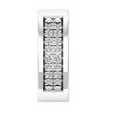 Round White Diamond Unisex Double Row Mini Classic Hoop Earring (Only 1Pc, 0.06 ctw, Color I-J, Clarity I2-I3), 10K White Gold