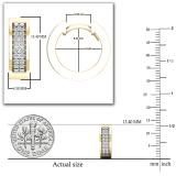 Round White Diamond Unisex Double Row Mini Classic Hoop Earring (Only 1Pc, 0.06 ctw, Color I-J, Clarity I1-I2), 14K Yellow Gold