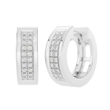 0.12 Carat (ctw) Sterling Silver Round White Diamond Mens Ladies Unisex Huggies Hoop Earrings