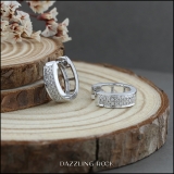 0.12 Carat (ctw) Sterling Silver Round White Diamond Mens Ladies Unisex Huggies Hoop Earrings