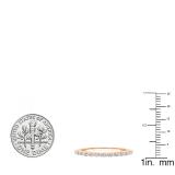 0.40 Carat (ctw) 10K Rose Gold Round White Diamond Ladies Wedding Anniversary Stackable Band Ring