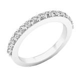 0.40 Carat (ctw) 10K White Gold Round White Diamond Ladies Wedding Anniversary Stackable Band Ring