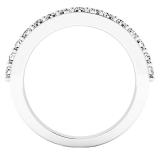 0.40 Carat (ctw) 10K White Gold Round White Diamond Ladies Wedding Anniversary Stackable Band Ring