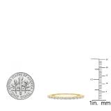 0.40 Carat (ctw) 10K Yellow Gold Round White Diamond Ladies Wedding Anniversary Stackable Band Ring
