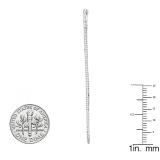 0.55 Carat (ctw) 10K White Gold Round White Diamond Ladies Micro Pave Hoop Earrings 1/2 CT