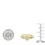 0.20 Carat (ctw) 10K Yellow Gold Princess & Round Diamond Ladies Bridal Engagement Ring Set 1/5 CT