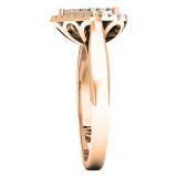 0.35 Carat (ctw) 10K Rose Gold Round White Diamond Ladies Heart Shaped Engagement Ring 1/3 CT
