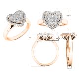 0.35 Carat (ctw) 10K Rose Gold Round White Diamond Ladies Heart Shaped Engagement Ring 1/3 CT