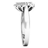 0.35 Carat (ctw) 10K White Gold Round White Diamond Ladies Heart Shaped Engagement Ring 1/3 CT