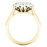 0.35 Carat (ctw) 18K Yellow Gold Round White Diamond Ladies Heart Shaped Engagement Ring 1/3 CT