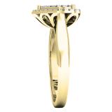 0.35 Carat (ctw) 18K Yellow Gold Round White Diamond Ladies Heart Shaped Engagement Ring 1/3 CT