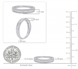 0.30 Carat (ctw) 10K White Gold Round & Baguette Diamond Ladies Anniversary Wedding Band 1/3 CT