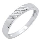 0.05 Carat (ctw) 10K White Gold Round White Diamond Men's Anniversary Wedding Band