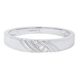 0.05 Carat (ctw) 10K White Gold Round White Diamond Men's Anniversary Wedding Band