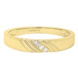 0.05 Carat (ctw) 10K Yellow Gold Round White Diamond Men's Anniversary Wedding Band