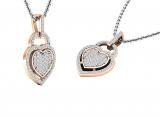0.24 Carat (ctw) 10K Rose Gold Round Diamond Ladies Heart Pendant 1/4 CT (Silver Chain Included)