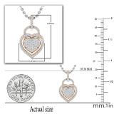 0.24 Carat (ctw) 10K Rose Gold Round Diamond Ladies Heart Pendant 1/4 CT (Silver Chain Included)