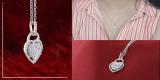 0.24 Carat (ctw) 14K White Gold Round Diamond Ladies Heart Pendant 1/4 CT (Silver Chain Included)