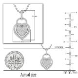 0.24 Carat (ctw) 14K White Gold Round Diamond Ladies Heart Pendant 1/4 CT (Silver Chain Included)