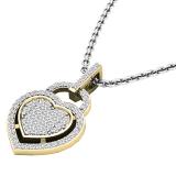0.24 Carat (ctw) 14K Yellow Gold Round Diamond Ladies Heart Pendant 1/4 CT (Silver Chain Included)