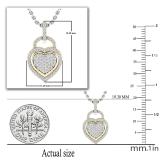 0.24 Carat (ctw) 14K Yellow Gold Round Diamond Ladies Heart Pendant 1/4 CT (Silver Chain Included)