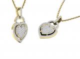 0.24 Carat (ctw) 10K Yellow Gold Round Diamond Ladies Heart Pendant 1/4 CT (Gold Chain Included)