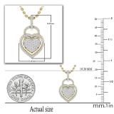 0.24 Carat (ctw) 10K Yellow Gold Round Diamond Ladies Heart Pendant 1/4 CT (Gold Chain Included)