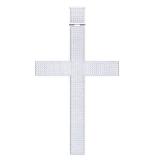 3.50 Carat (ctw) Sterling Silver Round Diamond Men's Cross Pendant (Silver Chain Included)