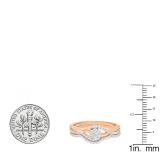 0.45 Carat (ctw) 10K Rose Gold Round Diamond Ladies Swirl Cluster Engagement Ring Set 1/2 CT