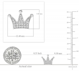 0.20 Carat (ctw) 10K White Gold Round White Diamond Ladies Crown Earrings 1/5 CT