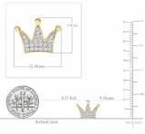 0.20 Carat (ctw) 10K Yellow Gold Round White Diamond Ladies Crown Earrings 1/5 CT
