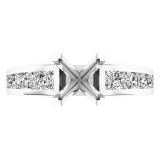0.75 Carat (ctw) 18K White Gold Princess Diamond Ladies Semi Mount Engagement Ring 3/4 CT