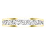 1.25 Carat (ctw) Princess White Diamond Ladies Wedding Stackable Band  1 1/4 CT 14K Yellow Gold