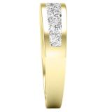 1.25 Carat (ctw) Princess White Diamond Ladies Wedding Stackable Band  1 1/4 CT 14K Yellow Gold