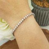 1.55 Carat (ctw) 10K White Gold Round White Diamond Ladies Tennis Bracelet 1 1/2 CT